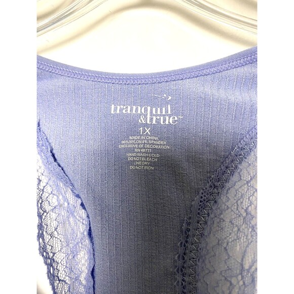 Tranquil & True Bra Bralette Sport Bra Blue Sky Size 1X Wire Less - Picture 7 of 10